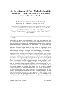 An Investigation of Fuzzy Multiple Heuristic Examination Timetables