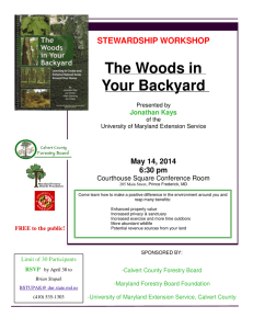 The Woods in Your Backyard STEWARDSHIP WORKSHOP