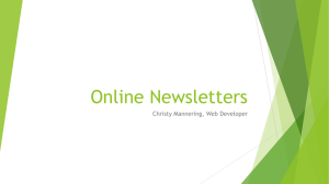 Online Newsletters Christy Mannering, Web Developer