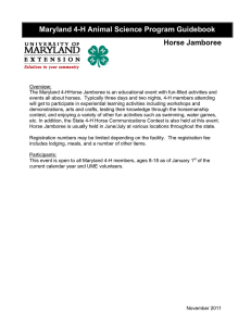 Maryland 4-H Animal Science Program Guidebook Horse Jamboree