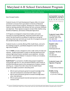 Maryland 4-H School Enrichment Program