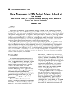 State Responses to 2004 Budget Crises:  A Look at