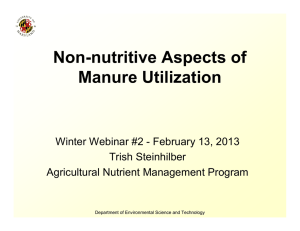 Non-nutritive Aspects of Manure Utilization Winter Webinar #2 - February 13, 2013