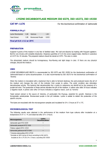 LYSINE DECARBOXYLASE MEDIUM ISO 6579, ISO 10273, ISO 19250 Salmonella
