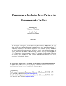 Convergence to Purchasing Power Parity at the Commencement of the Euro