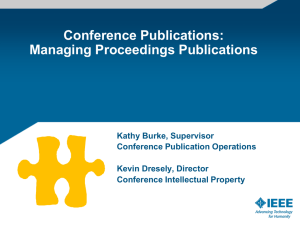 Conference Publications: Managing Proceedings Publications