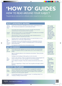 ‘HOW TO’ GUIDES HOW TO READ AROUND YOUR SUBJECT SELECT APPROPRIATE MATERIAL