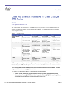 Cisco IOS Software Packaging for Cisco Catalyst 6500 Series