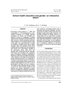 School health education and gender: an interactive effect? Abstract