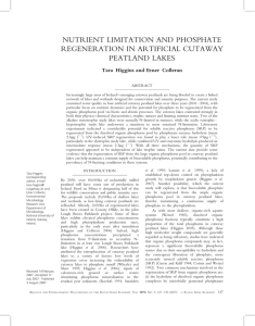 NUTRIENT LIMITATION AND PHOSPHATE REGENERATION IN ARTIFICIAL CUTAWAY PEATLAND LAKES