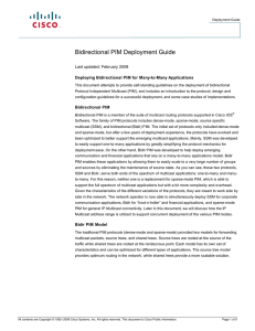 Bidirectional PIM Deployment Guide Last updated: February 2008