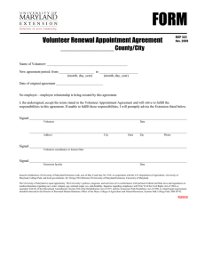 FORM Volunteer Renewal Appointment Agreement ________________ County/City