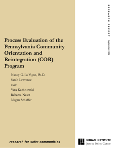 Process Evaluation of the Pennsylvania Community Orientation and Reintegration (COR)