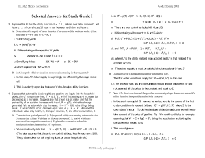 Selected Answers for Study Guide I 2
