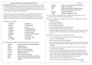 Moral Foundations of Capitalism: Study Guide 1 Studying for the Exam. EC411