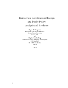 Democratic Constitutional Design and Public Policy: Analysis and Evidence