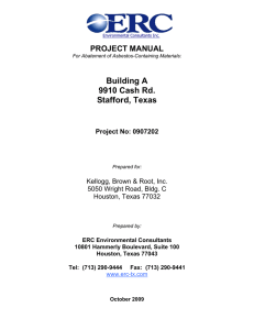 Building A 9910 Cash Rd. Stafford, Texas PROJECT MANUAL