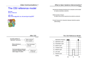 The OSI reference model Data Communications 1 What is Open Systems Interconnection? lecturer: