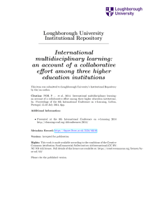 International multidisciplinary learning: an account of a collaborative eort among three higher