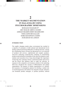 2 THE MARKET SEGMENTATION IN MALAYSIA BY USING PSYCHOGRAPHIC DIMENSIONS