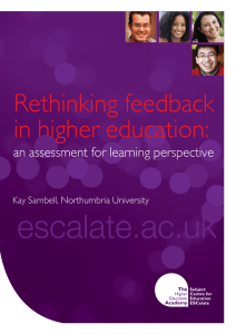 Rethinking feedback in higher education: an assessment for learning perspective