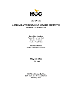 AGENDA ACADEMIC AFFAIRS/STUDENT SERVICES COMMITTEE May 10, 2016 2:30 PM