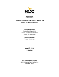 AGENDA CHANCELLOR EVALUATION COMMITTEE May 10, 2016 3:00 PM