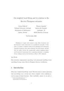On weighted local fitting and its relation to the Horvitz-Thompson estimator