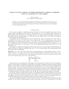 POINTS OF SMALL ORDER ON THREE-DIMENSIONAL ABELIAN VARIETIES;