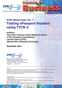 Testing ePassport Readers using TTCN-3  ETSI White Paper No. 7