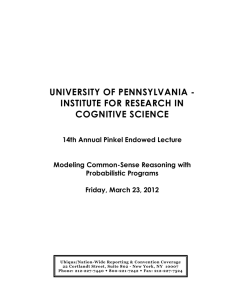 UNIVERSITY OF PENNSYLVANIA - INSTITUTE FOR RESEARCH IN COGNITIVE SCIENCE