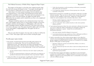 The Political Economy of Public Policy: Suggested Paper Topics Bayreuth U