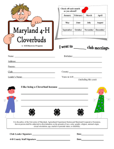 I like being a Cloverbud because  Name: Birthdate: