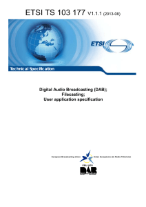 ETSI TS 103 177 V1.1.1  Digital Audio Broadcasting (DAB);