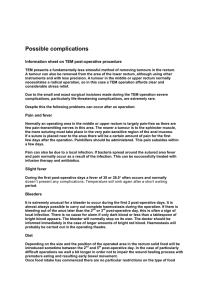 Possible complications Information sheet on TEM post-operative procedure