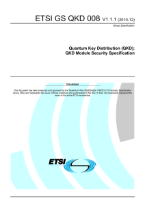 ETSI GS QKD 008  V1.1.1 Quantum Key Distribution (QKD);