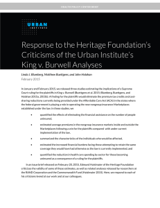Response to the Heritage Foundation’s Criticisms of the Urban Institute’s