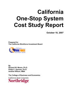 California One-Stop System Cost Study Report
