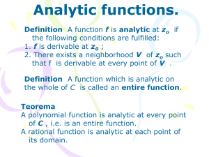 Analytic functions.