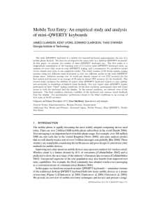 Mobile Text Entry: An empirical study and analysis of mini–QWERTY keyboards