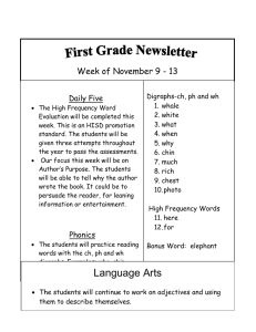 Week of November 9 - 13  Daily Five Digraphs-ch, ph and wh
