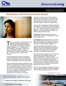 Demands and Pressure from Stress