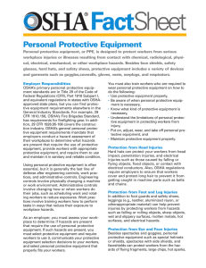 Fact Sheet Personal Protective Equipment