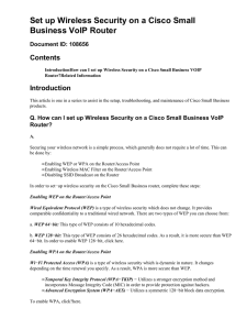 Set up Wireless Security on a Cisco Small Business VoIP Router Contents