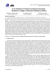 An Evaluation of Virtual Learning Environment  Abdirahman Abdulahi Ahmed