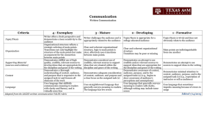 Communication  Criteria 4 - Exemplary
