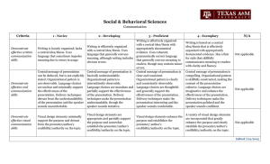 Social &amp; Behavioral Sciences  Communication Criteria