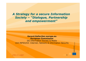 A Strategy for a secure Information Society – “