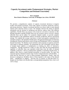 Capacity Investment under Postponement Strategies, Market Competition and Demand Uncertainty Abstract