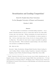 Securitization and Lending Competition